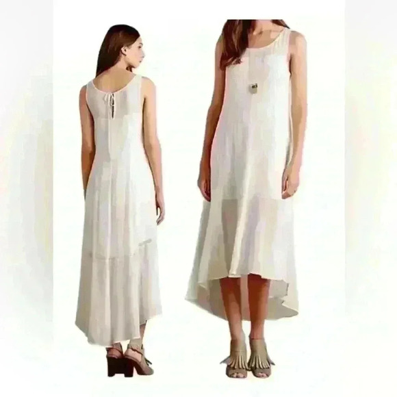 Anthropologie Dresses & Skirts - Anthropologie leifsdottir white gauze cotton dress medium cool asymmetrical midi